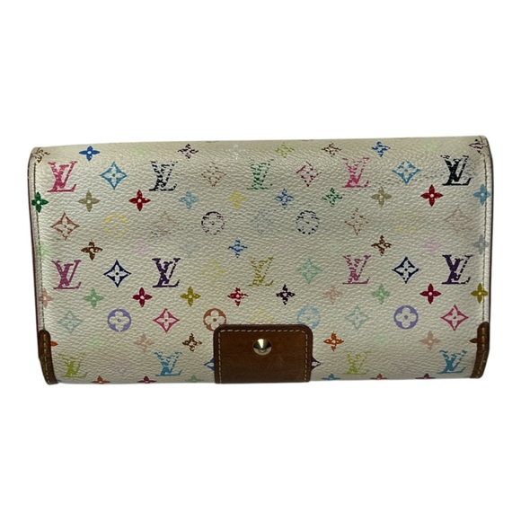 Louis Vuitton TAKASHI MURAKAMI Monogram Multicolor Sarah Noeud Wallet White - Picture 5 of 17